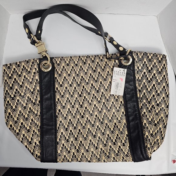 Steven by Steve Madden XL Tote Shoulder bag Multicolor with Faux leather straps - Picture 1 of 16